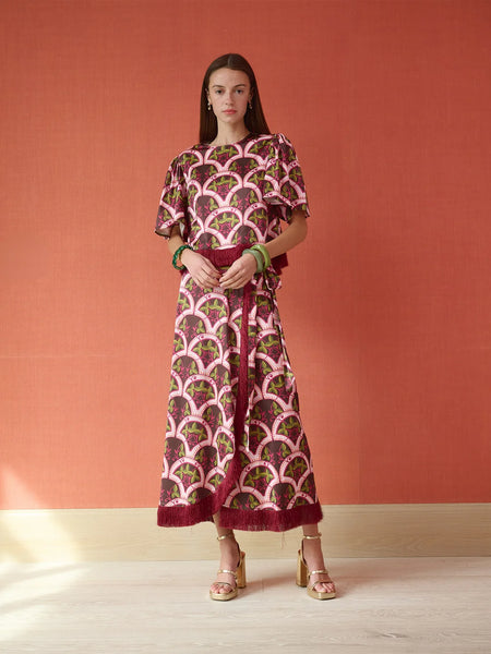 Cooper Wrap Skirt - Berry Vine