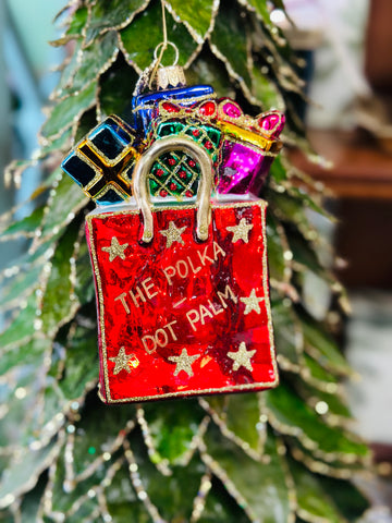 The Polka-Dot Palm Shopping Bag Ornament