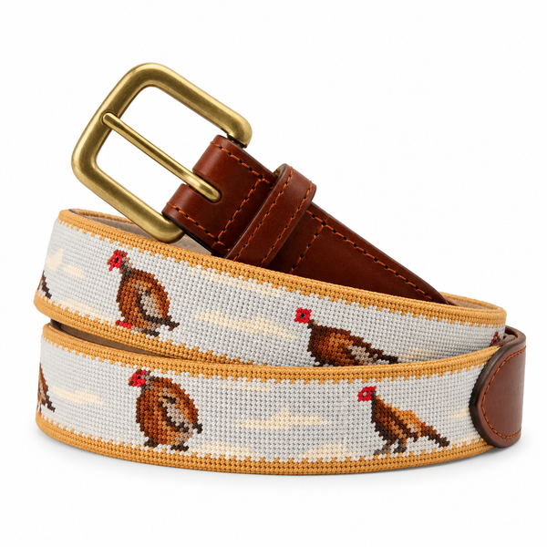 Turkey Hunt Needlepoint Belt