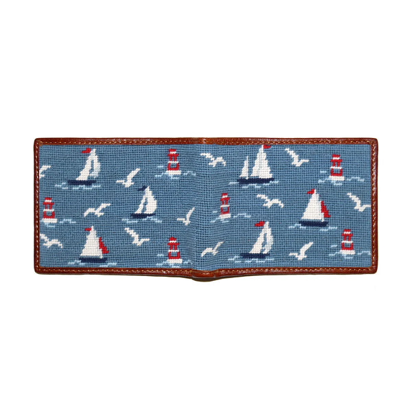 Sea Sailors Needlepoint Wallet | Sea Blue