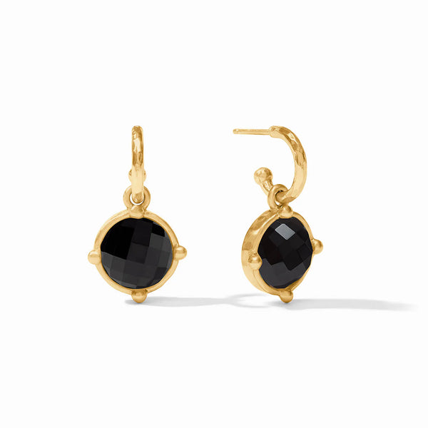 Honeybee Hoop & Charm Earring | Obsidian Black