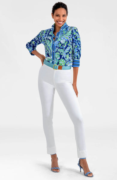 Boyfriend Shirt - Vintage Vines - Navy
