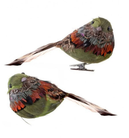 6" Feather Aspen Bird Ornament