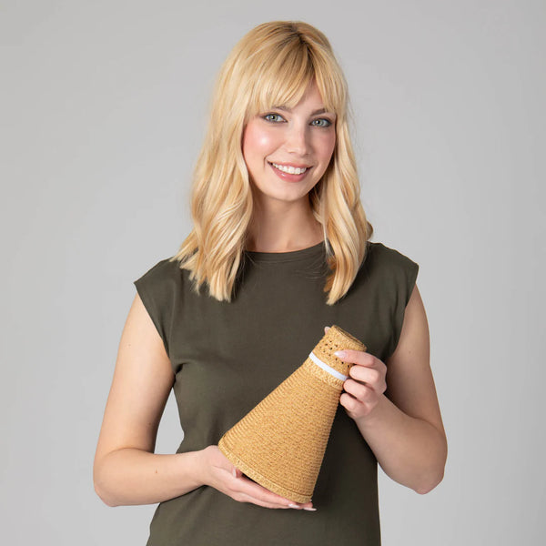 Everyday Full Coverage - Wide Brim Roll Up Visor | Toast