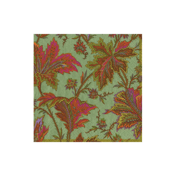 Paisley Leaves Sage Green Cockatil Napkins