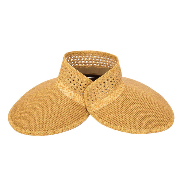 Everyday Full Coverage - Wide Brim Roll Up Visor | Toast