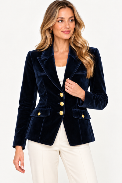 Goldie Velvet Jacket | Midnight Navy