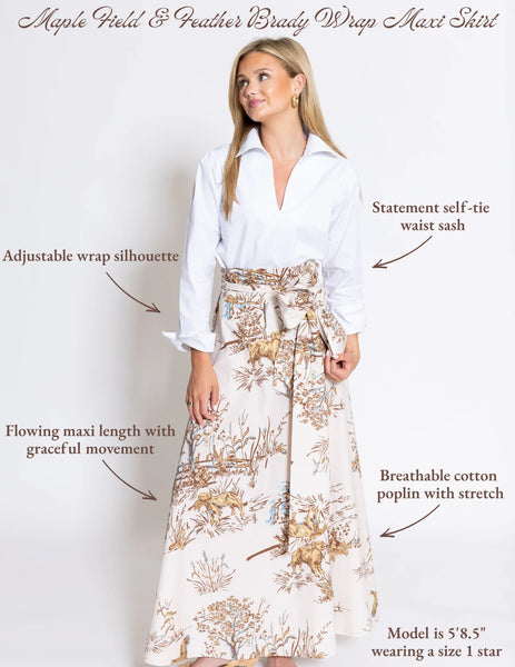 Maple Field & Feather© Brady Wrap Maxi Skirt