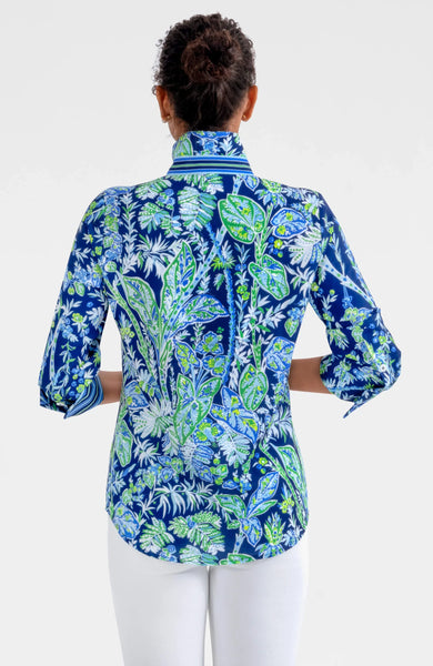 Boyfriend Shirt - Vintage Vines - Navy