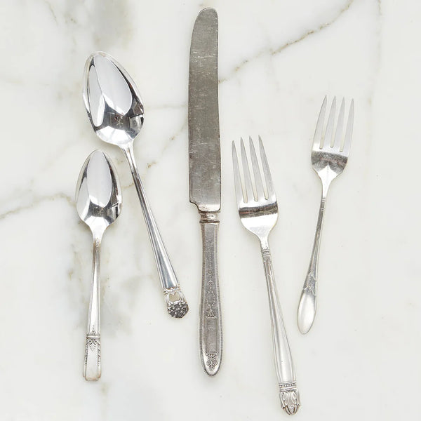Found Silver Plate Flatware, Set of 5