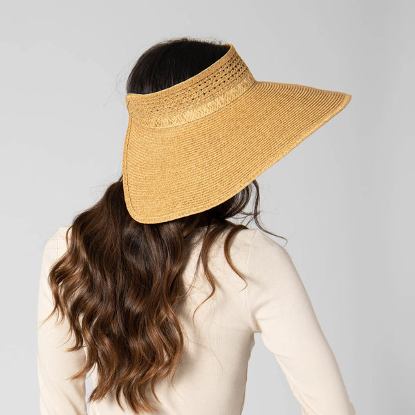 Everyday Full Coverage - Wide Brim Roll Up Visor | Toast