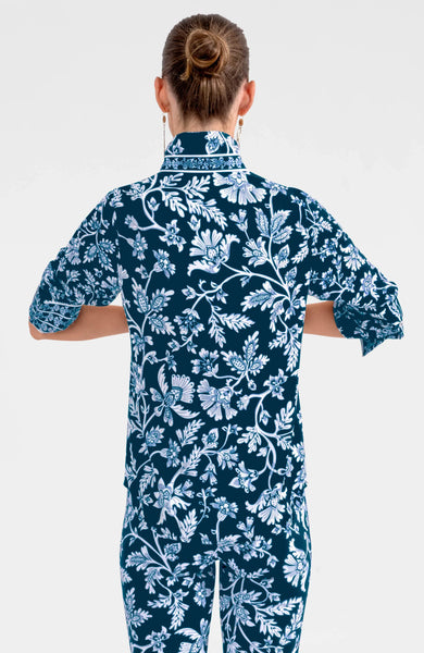 Boyfriend Shirt - Stunning Stippling - Navy