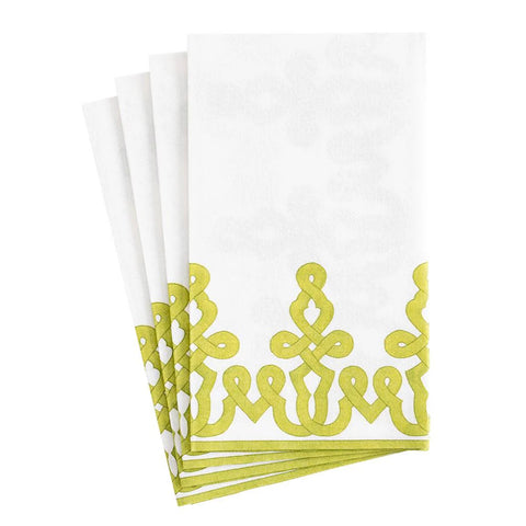 Dessin Passementerie Paper Linen Guest Towel | Moss Green