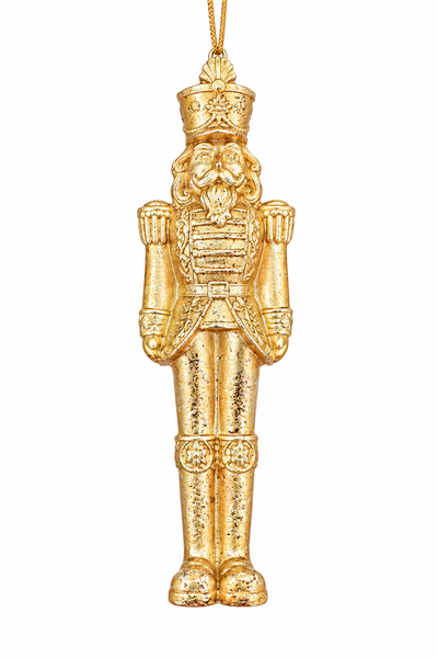 Gold Gilded Resin Nutcracker Ornament
