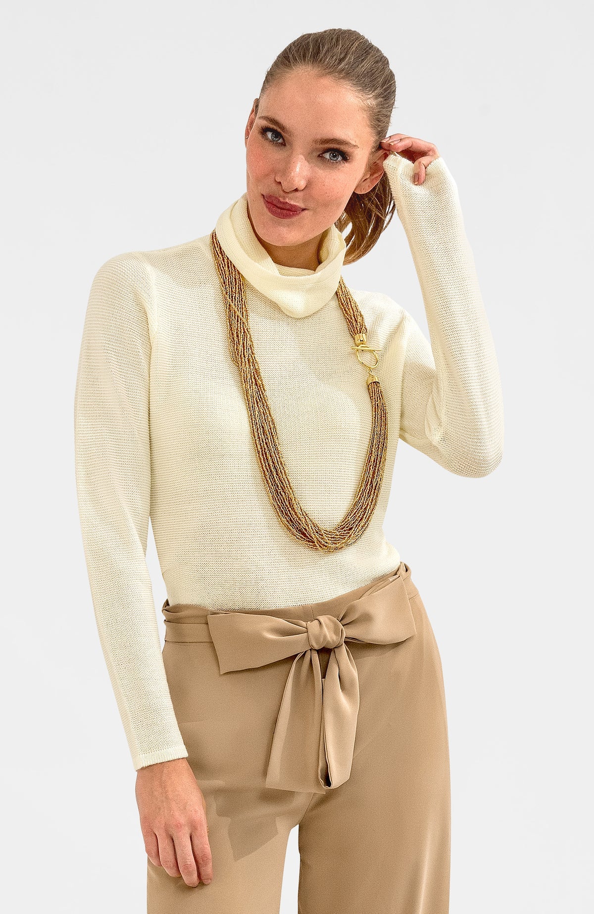 Knit Knit Turtleneck Sweater | Cream