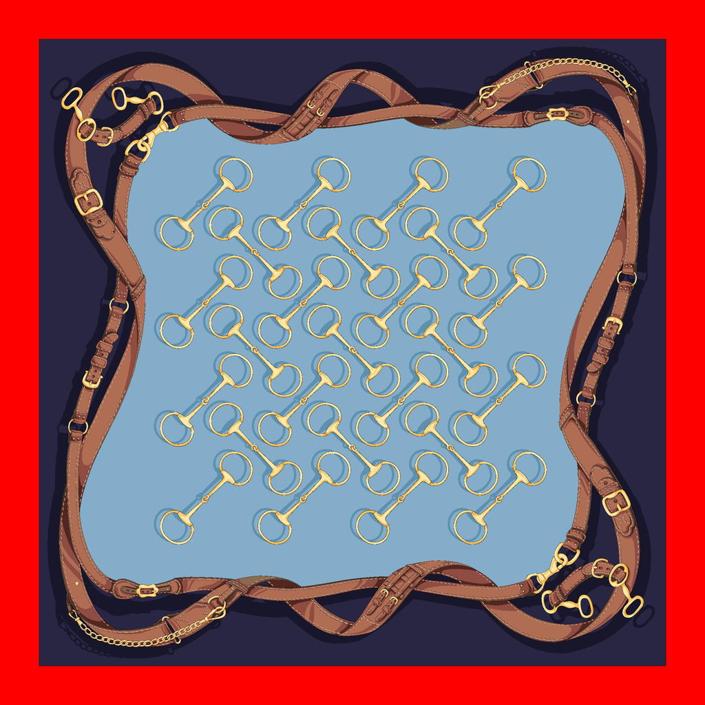 Off to the Races Silk Scarf | Navy