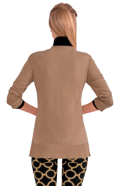 Sneek A Peek Knit Sweater | Tan