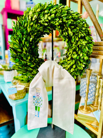 Nutcracker Wreath Sash | Blue/Green