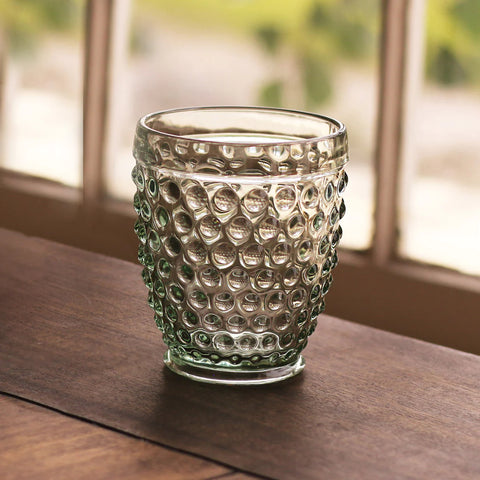 GLASS Hobnail Double Old Fashioned | Moss Green