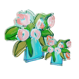 Coral Tulips Acrylic Bloom Block