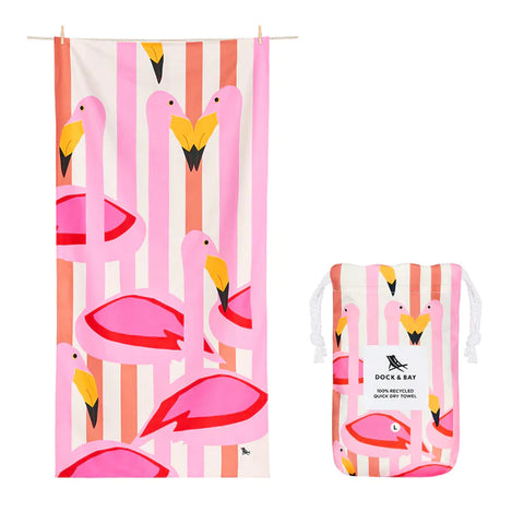 Kids Quick Dry Beach Towel | Flamboyant Flamingos