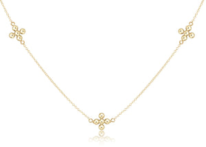 17" Choker Simplicity Chain Gold - Classic Beaded Signature Cross Gold