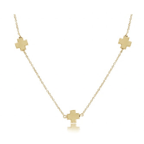 17" Choker Simplicity Chain Gold - Signature Cross Gold