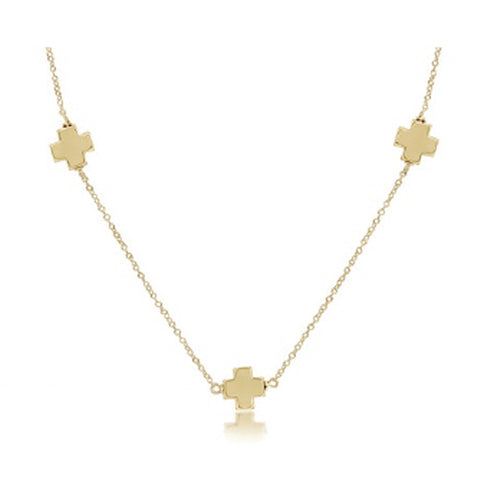 17" Choker Simplicity Chain Gold - Signature Cross Gold
