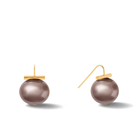 Large Pebble Pearl Earrings | Periwinkle