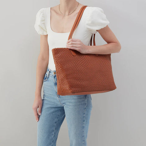 Bolder Tote | Wave Weave Leather | Wheat
