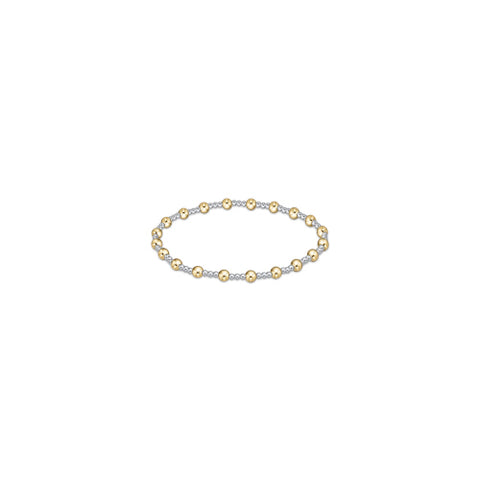Classic Sincerity Pattern 4mm Bead Bracelet - Mixed Metal