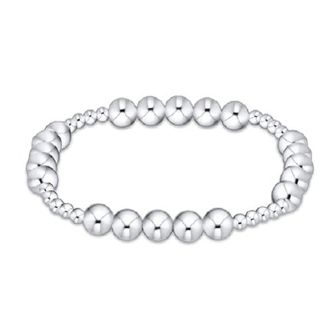 Classic Blissful Pattern 3mm Bead Bracelet - 6mm Sterling