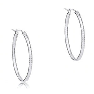 Oval Sterling 1" Hoop- Textured