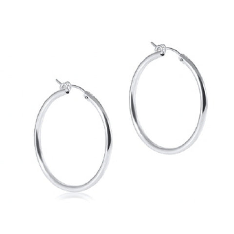 Round Sterling Hoop - Smooth