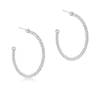 Beaded Classic 1.25 Post Hoop - 2mm Sterling