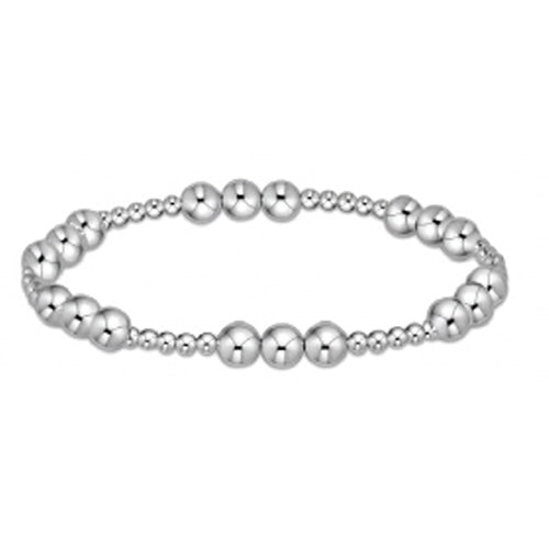 Classic Joy Pattern 6mm Bead Bracelet - Sterling