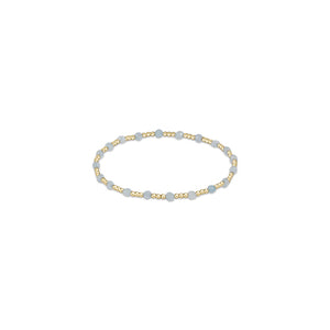 Gemstone Gold Sincerity Pattern 3mm Bead Bracelet - Aquamarine