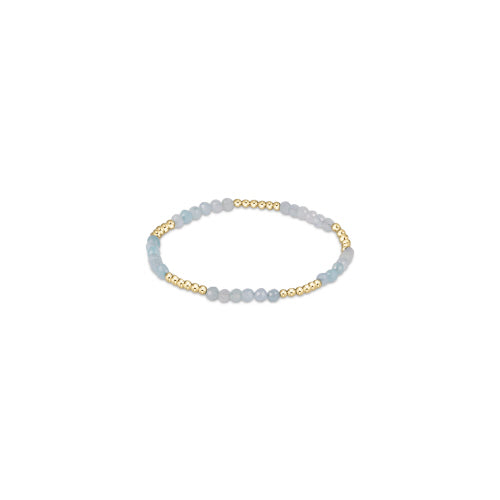 Blissful Pattern 2.5mm Bead Bracelet - Aquamarine