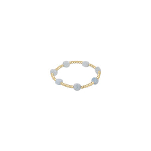 Admire Gold 3mm Bead Bracelet - Aquamarine