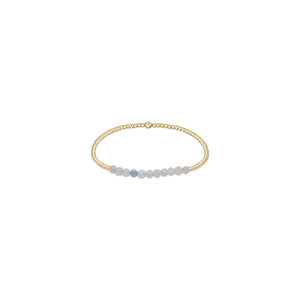 Gold Bliss 2mm Bead Bracelet - Aquamarine