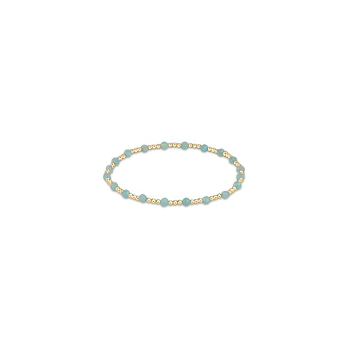 Gemstone Gold Sincerity Pattern 3mm Bead Bracelet - Amazonite