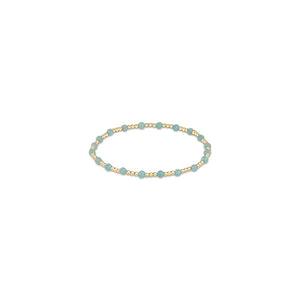 Gemstone Gold Sincerity Pattern 3mm Bead Bracelet - Amazonite