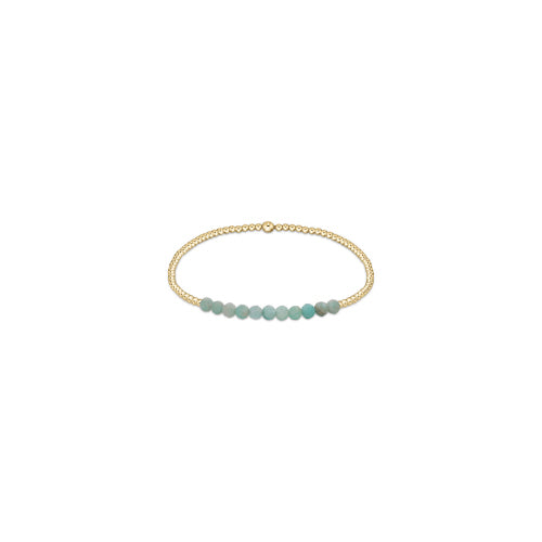 Gold Bliss 2mm Bead Bracelet - Amazonite