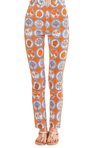 Gripeless Pull On Pant | Circle of Love | Orange/Periwinkle