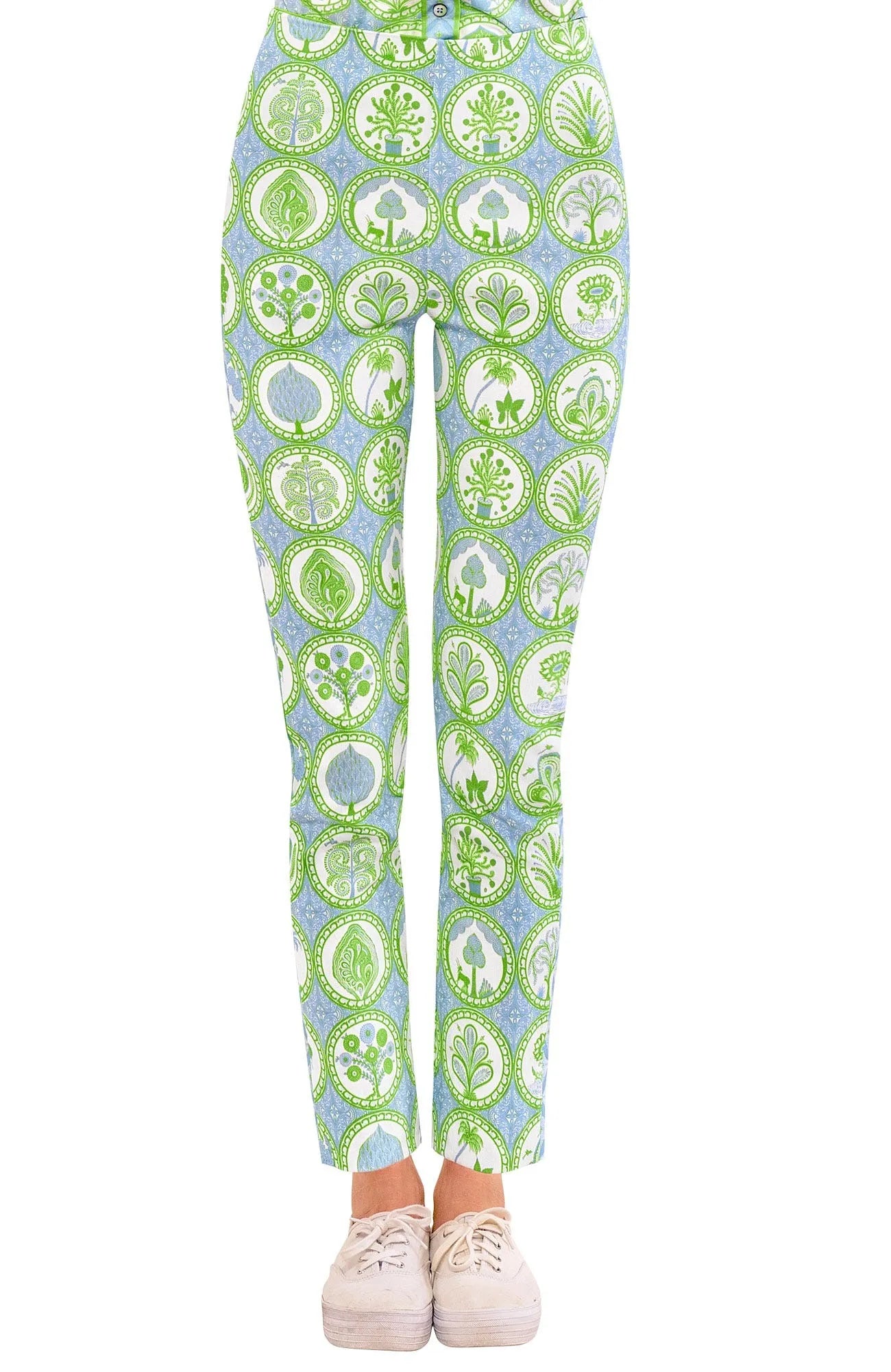 Gripeless Pull On Pant | Circle of Love | Periwinkle/Kelly