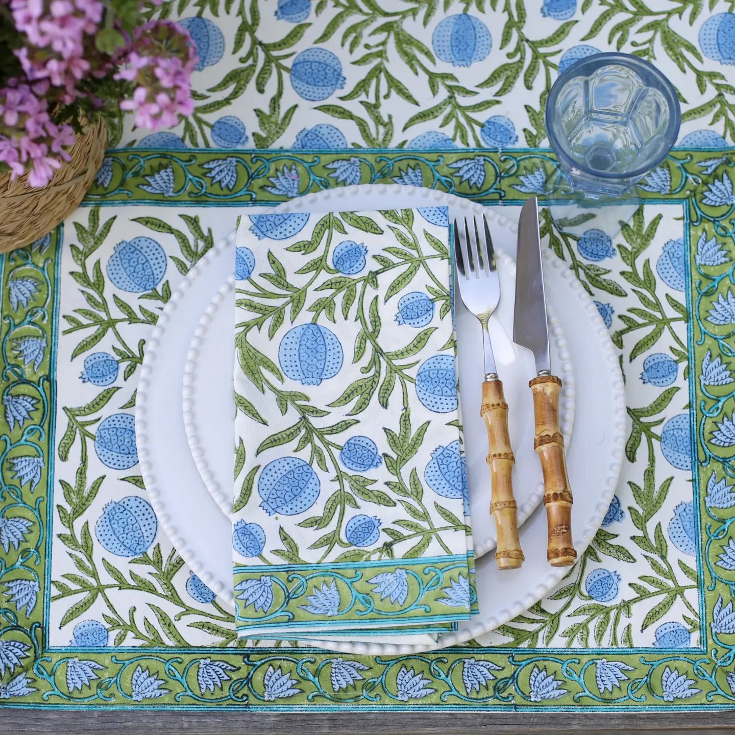 Blue Pomegranates Napkin Set