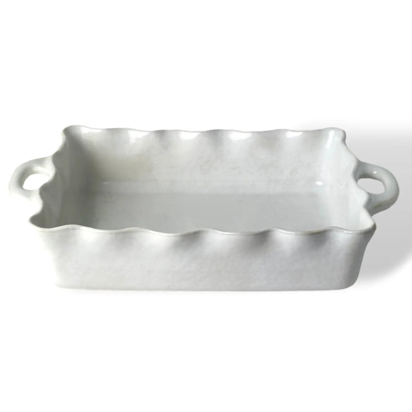 Cozina White Large Ruffled Baker