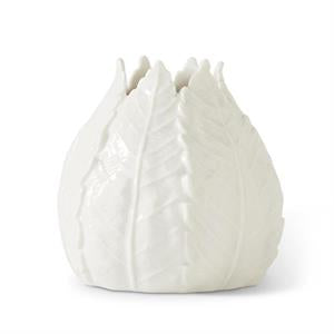 5" Ceramic Cabbage Vase | White