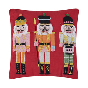 Boho Nutcrackers Embroidered Pillow