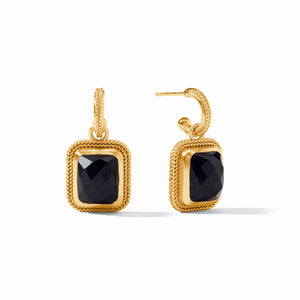 Cheval Hoop & Charm Earring | Obsidian Black